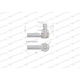 Steering joint 106mm m24x1 5 3426773m3 3223