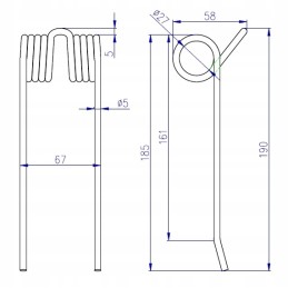 Pick-up finger of a dech loader wagon
