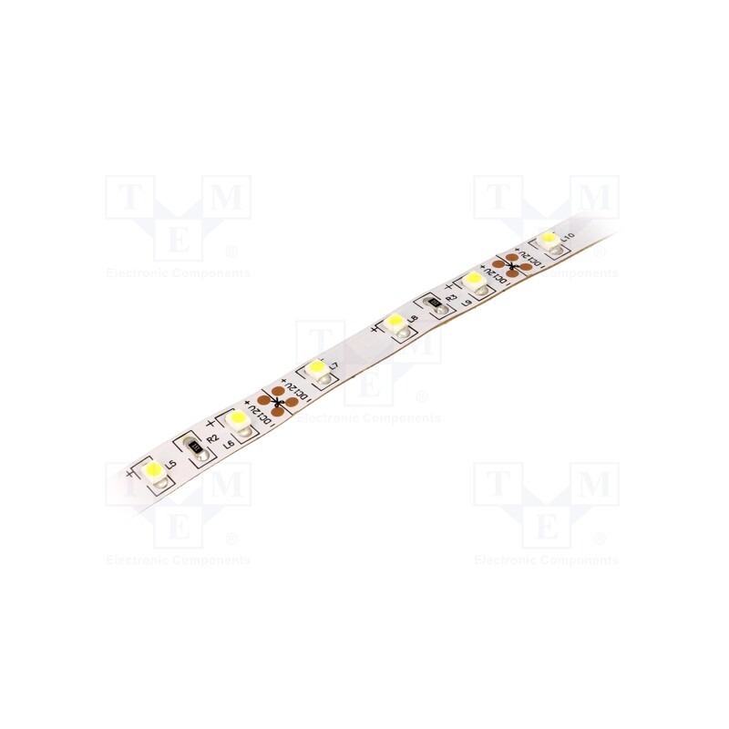 1 m x LUCKYLIGHT - LS-3528W60RN-2 - LED tape, white cold, 3528, 12V, LED/m: 60, 8mm, IP20, 120°, 4.8W/m