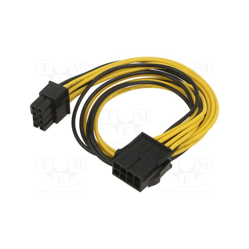 1 pcs x AKYGA - AK-CA-82 - Cable: mains, PCIe 8pin male,PCIe 8pin female, 0.4m