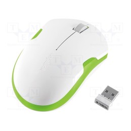 1 pcs x LOGILINK - ID0133 - Optical mouse, white,green, USB, wireless, 6÷10m, No.of butt: 3