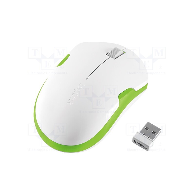 1 pcs x LOGILINK - ID0133 - Optical mouse, white,green, USB, wireless, 6÷10m, No.of butt: 3