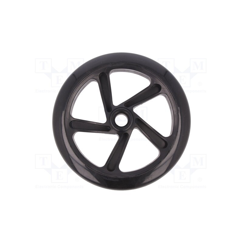 1 pcs x POLOLU - SCOOTER/SKATE WHEEL 200×30MM - BLACK - Wheel, black, push-in, Ø: 200mm, Plating: polyurethane, W: 30mm