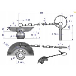 Ball with collar, hardened, category 1 1 44x22 Warynski