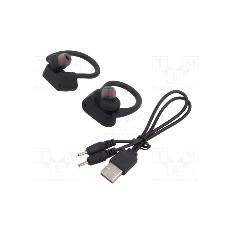 1 pcs x SAVIO - SAVSLTWS-03 - Wireless headphones with microphone, black, Features: with LED