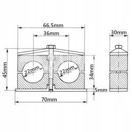 5x double clamp 22mm, mounting of hydraulic lines