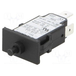1 pcs x SCHURTER - 4400.0286 - Circuit breaker, Urated: 240VAC, 48VDC, 10A, SPST, Poles: 1, SNAP-IN