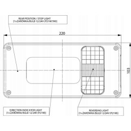 Rectangular left combination rear lamp LA45015