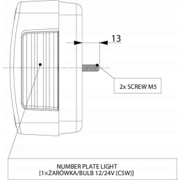 Rectangular left combination rear lamp LA45015