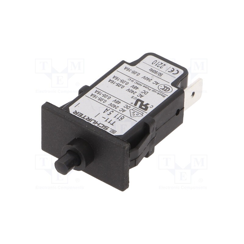 1 pcs x SCHURTER - 4400.0026 - Circuit breaker, Urated: 240VAC, 48VDC, 5A, SPST, Poles: 1, SNAP-IN