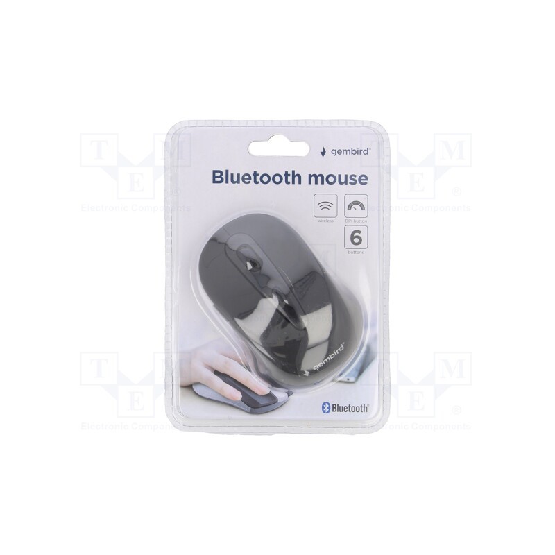 1 pcs x GEMBIRD - MUSWB2 - Optical mouse, black, wireless,Bluetooth 3.0 EDR, No.of butt: 6