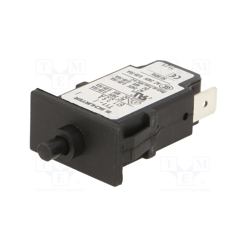 1 pcs x SCHURTER - 4400.02 - Circuit breaker, Urated: 240VAC, 48VDC, 3.5A, SPST, Poles: 1, MCB