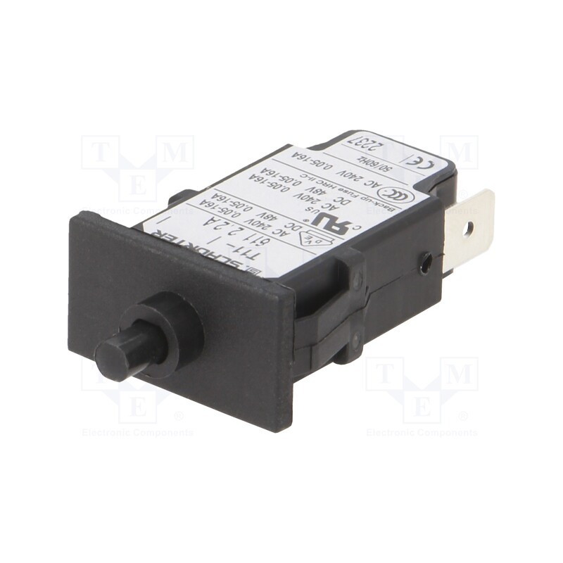 1 pcs x SCHURTER - 4400.0483 - Circuit breaker, Urated: 240VAC, 48VDC, 2.2A, SPST, Poles: 1, MCB