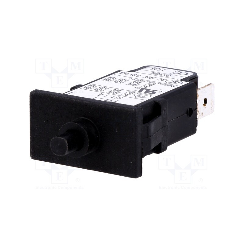 1 pcs x SCHURTER - 4400.0019 - Circuit breaker, Urated: 240VAC, 48VDC, 1A, SPST, Poles: 1, SNAP-IN