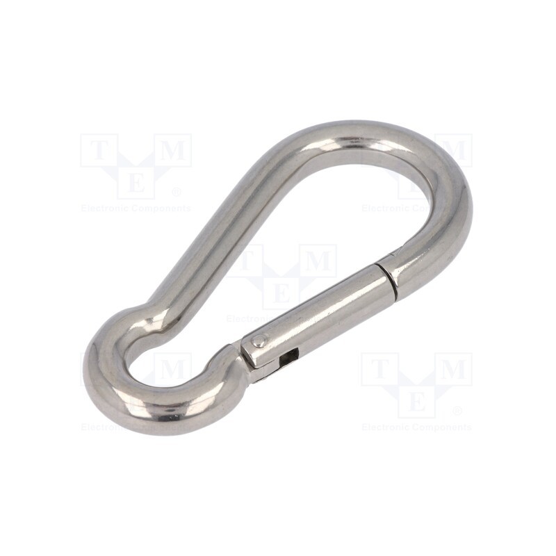1 pcs x KRAFTBERG - KAR-10-A4 - Carabiner, acid resistant steel A4, for rope, L: 100mm, 10mm