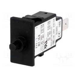 1 pcs x SCHURTER - 4400.0034 - Circuit breaker, Urated: 240VAC, 48VDC, 16A, SPST, Poles: 1, SNAP-IN