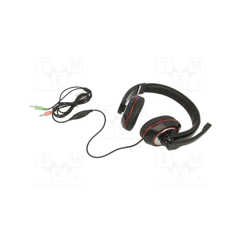 1 pcs x GEMBIRD - MHS-001 - Headphones with microphone, black, Jack 3,5mm x2, 1.8m, 32Ω