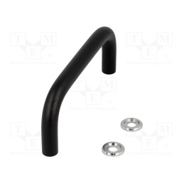 1 pcs x ELESA+GANTER - GN 425-10-100-SW - Handle, steel, black, H: 43mm, Mounting: M5 screw, Ø: 10mm, Thread: M5