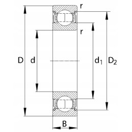 Ball bearing usually 25x62x17 mm ina fag 63052rs