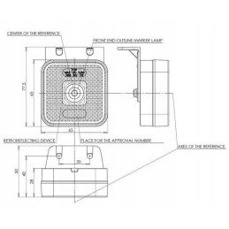 Square LED marker lamp 12 24v with cable