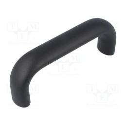 1 pcs x ELESA+GANTER - GN 565-26-128-SW - Handle, aluminium, black, H: 55mm, L: 145mm, W: 26mm