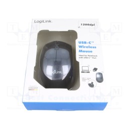 1 pcs x LOGILINK - ID0160 - Optical mouse, black,grey, USB C, wireless, 10m, No.of butt: 3