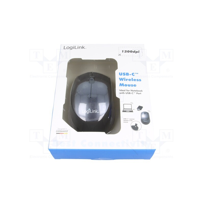 1 pcs x LOGILINK - ID0160 - Optical mouse, black,grey, USB C, wireless, 10m, No.of butt: 3