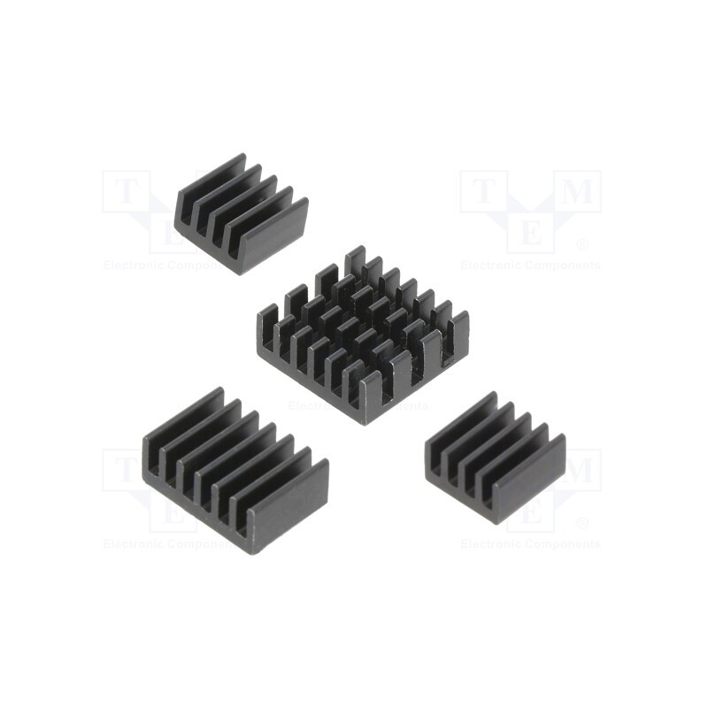 1 pcs x DFROBOT - FIT0651 - Heatsink, black, Raspberry Pi 4 B, aluminium, 4pcs.