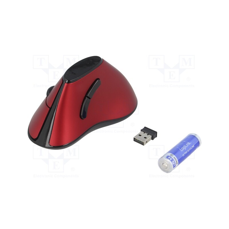 1 pcs x LOGILINK - ID0159 - Optical mouse, red, USB, wireless, No.of butt: 5