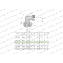 Metric hydraulic elbow ab m22x1 5 15l xev