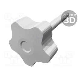 1 pcs x ELESA+GANTER - VCT.40 P-M8X55-C3 - Knob, Ø: 40mm, Ext.thread: M8, 55mm, H: 27mm, technopolymer PP