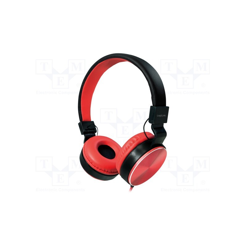1 pcs x LOGILINK - HS0049RD - Headphones, red, Jack 3,5mm, Features: stereo, 1.2m, 20÷20000Hz