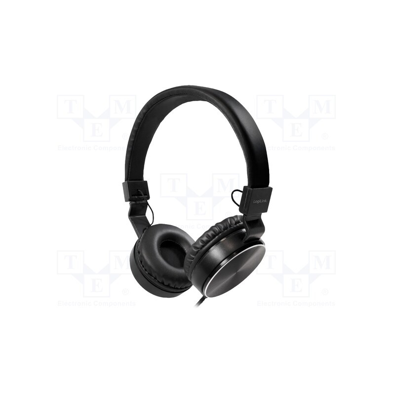 1 pcs x LOGILINK - HS0049BK - Headphones, black, Jack 3,5mm, Features: stereo, 1.2m, 20÷20000Hz