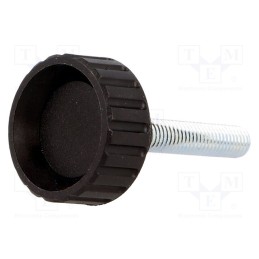1 pcs x ELESA+GANTER - 6758 - Knob, Ø: 32mm, Ext.thread: M8, 40mm, H: 22mm, polyamide, knurled