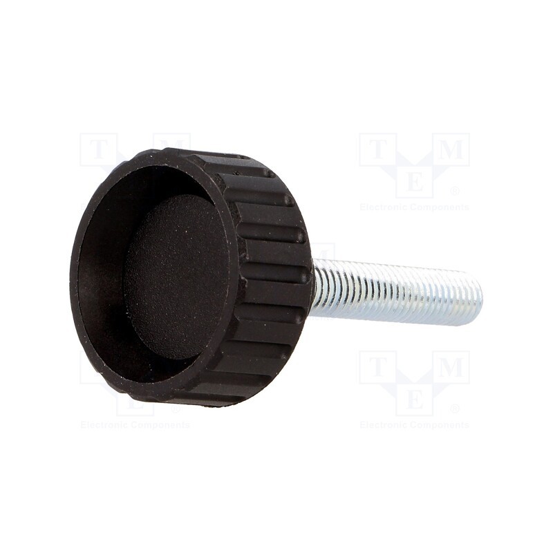 1 pcs x ELESA+GANTER - 6758 - Knob, Ø: 32mm, Ext.thread: M8, 40mm, H: 22mm, polyamide, knurled