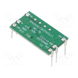 1 pcs x RADIOCONTROLLI - RC-TXFSK-433 - Module: RF, FM transmitter, FSK, 433.92MHz, 2.2÷3.6VDC, 10dBm, THT