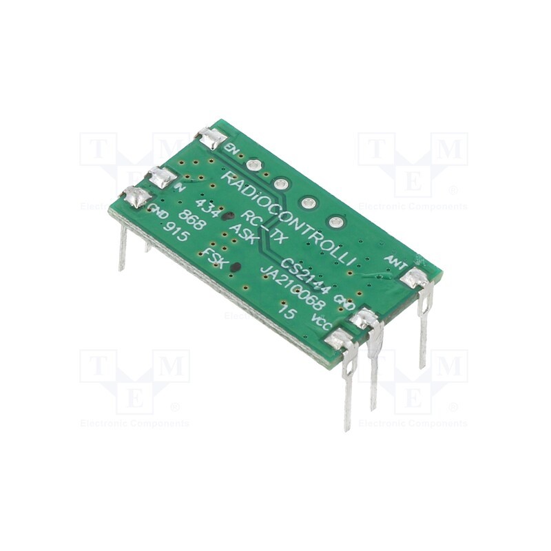 1 pcs x RADIOCONTROLLI - RC-TXFSK-433 - Module: RF, FM transmitter, FSK, 433.92MHz, 2.2÷3.6VDC, 10dBm, THT