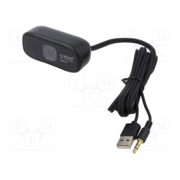 1 pcs x SAVIO - CAK-03 - Webcam, black, Jack 3,5mm,USB A, Features: PnP, 1.5m, clip, 59°