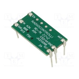 1 pcs x RADIOCONTROLLI - RC-TXFSK-868 - Module: RF, FM transmitter, FSK, 868.35MHz, 2.2÷3.6VDC, 10dBm, THT