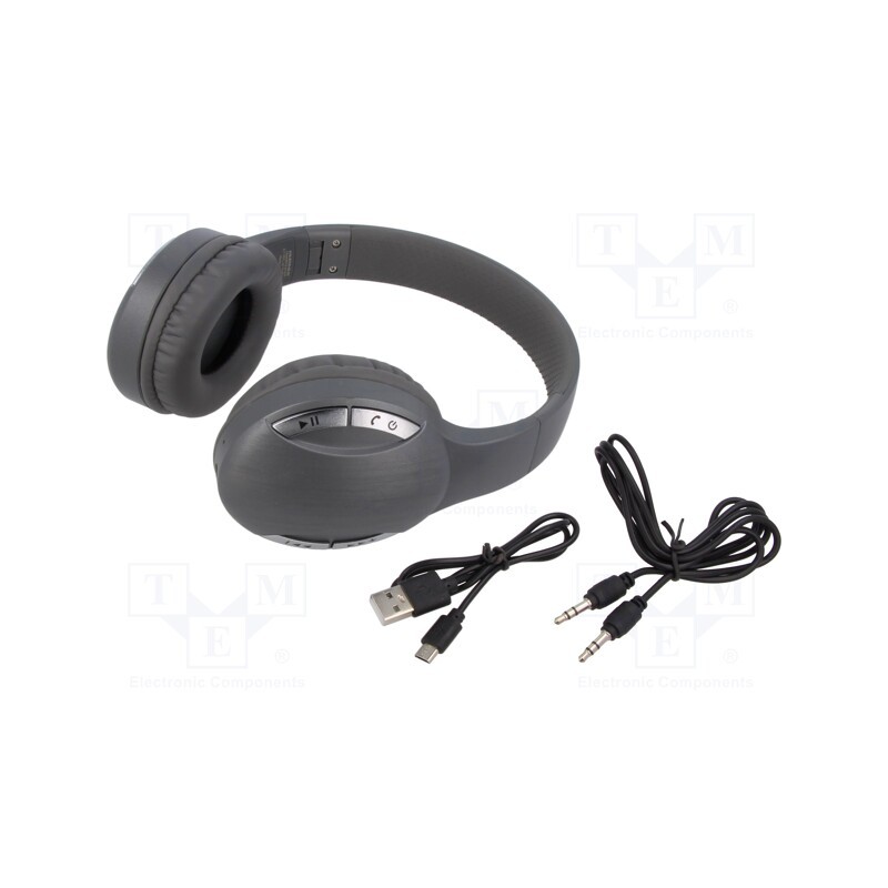 1 pcs x GEMBIRD - BTHS-01-SV - Wireless headphones with microphone, silver, USB B micro, 10m