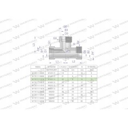 Metric hydraulic tee bbb m16x1 5 10l xt