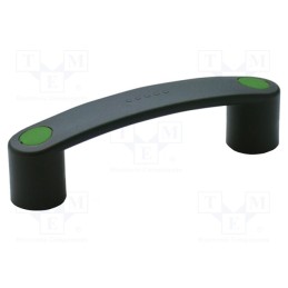 1 pcs x ELESA+GANTER - 260361-C17 - Handle, polypropylene, black, H: 45mm, L: 150mm, W: 28mm, F2: 1kN