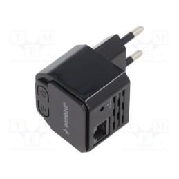 1 pcs x GEMBIRD - WNP-RP300-03-BK - Repeater WiFi, IEC C8 male,RJ45 socket, black