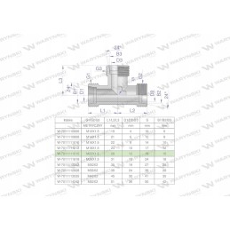 Metric hydraulic tee bbb m22x1 5 15l xt