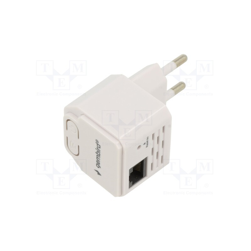 1 pcs x GEMBIRD - WNP-RP300-03 - Repeater WiFi, IEC C8 male,RJ45 socket, white