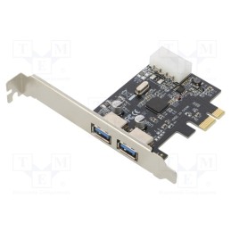 1 pcs x GEMBIRD - UPC-30-2P - PC extension card: PCIe, USB A socket x2, chipset NEC D720200F1