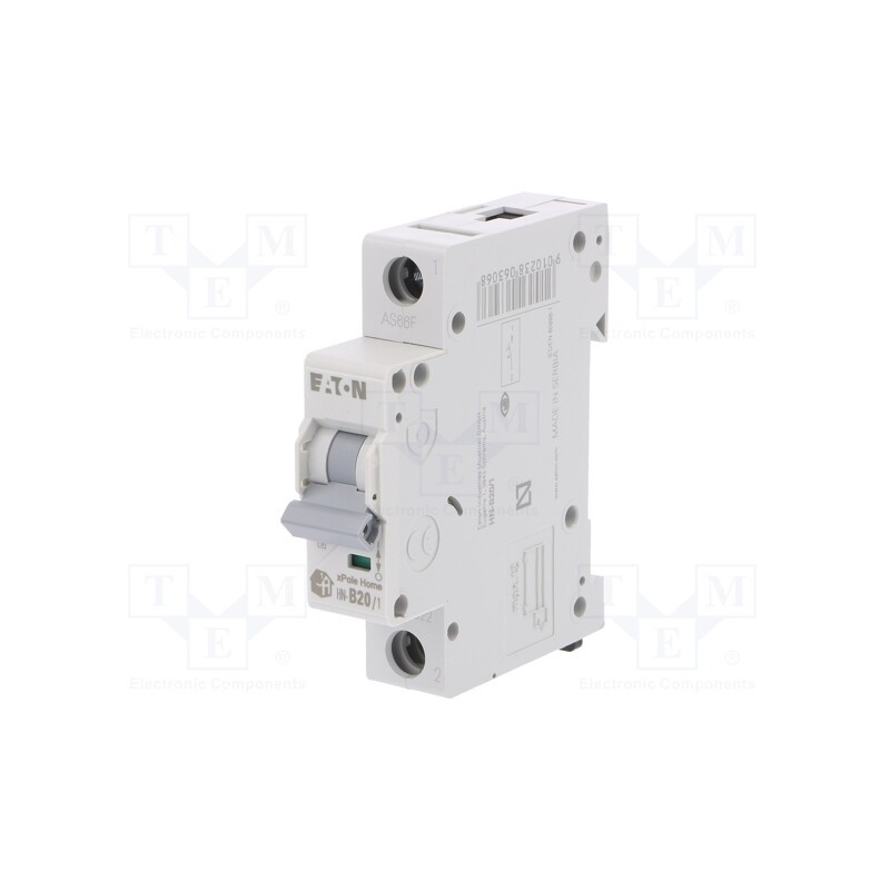 1 pcs x EATON ELECTRIC - HN-B20/1 - Circuit breaker, 230/400VAC, Inom: 20A, Poles: 1, Charact: B, 6kA