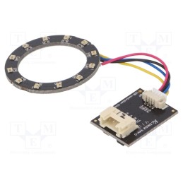 1 pcs x LUMEX - SMR-3727-12-RGB-UR - LED ring, RGB, 1W, 5VDC, 120°, No.of diodes: 12, Dim: Ø37mm, 5mA