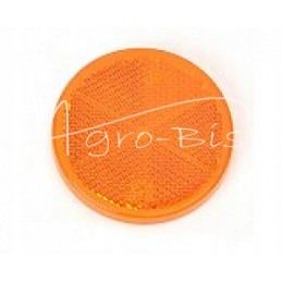 Round orange reflector, glued