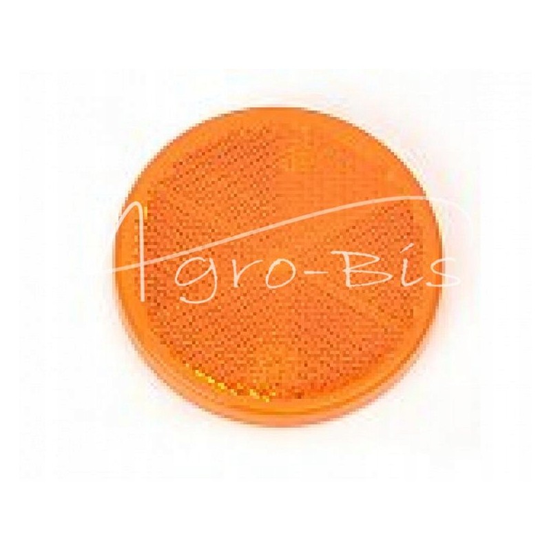 Round orange reflector, glued